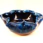 ceramic bowl flower blue black